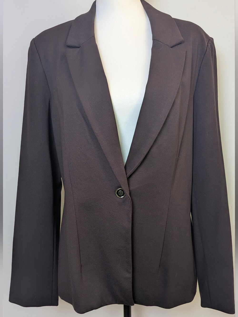 Nanette Lepore Dark Brown Single Button Tailored Fitted Blazer Jacket SIZE 12